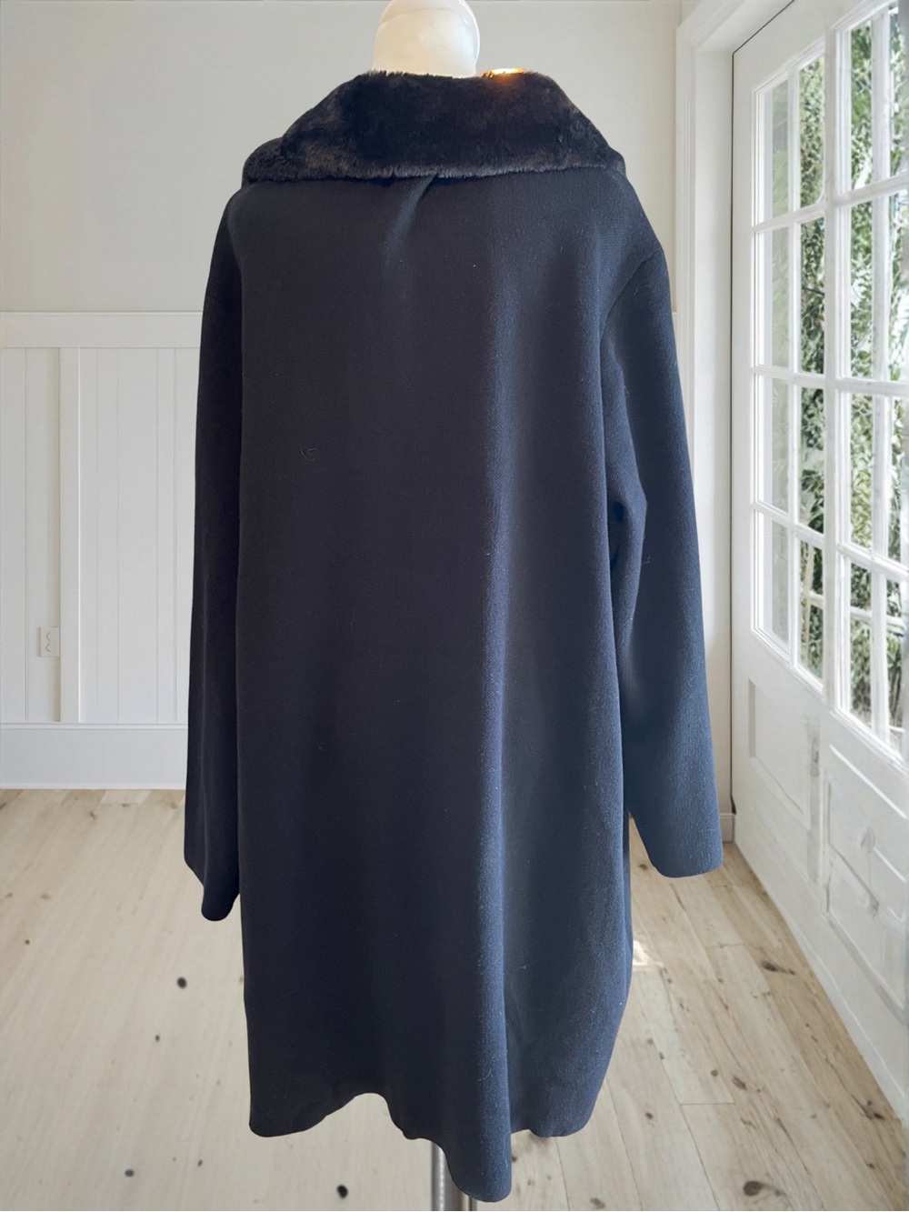 NWT KATHY IRELAND Women's 3X Black Removable Faux Fur Collar Sweater Cardigan - Picture 5 of 15